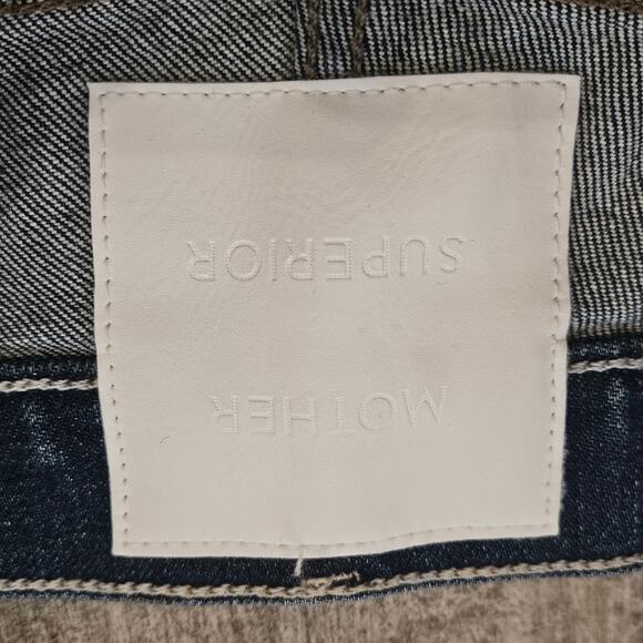 Mother “Insider Ankle Mile High” Jeans 27 Dark Wash Cropped Slim Kick Hem Urban - Picture 11 of 16